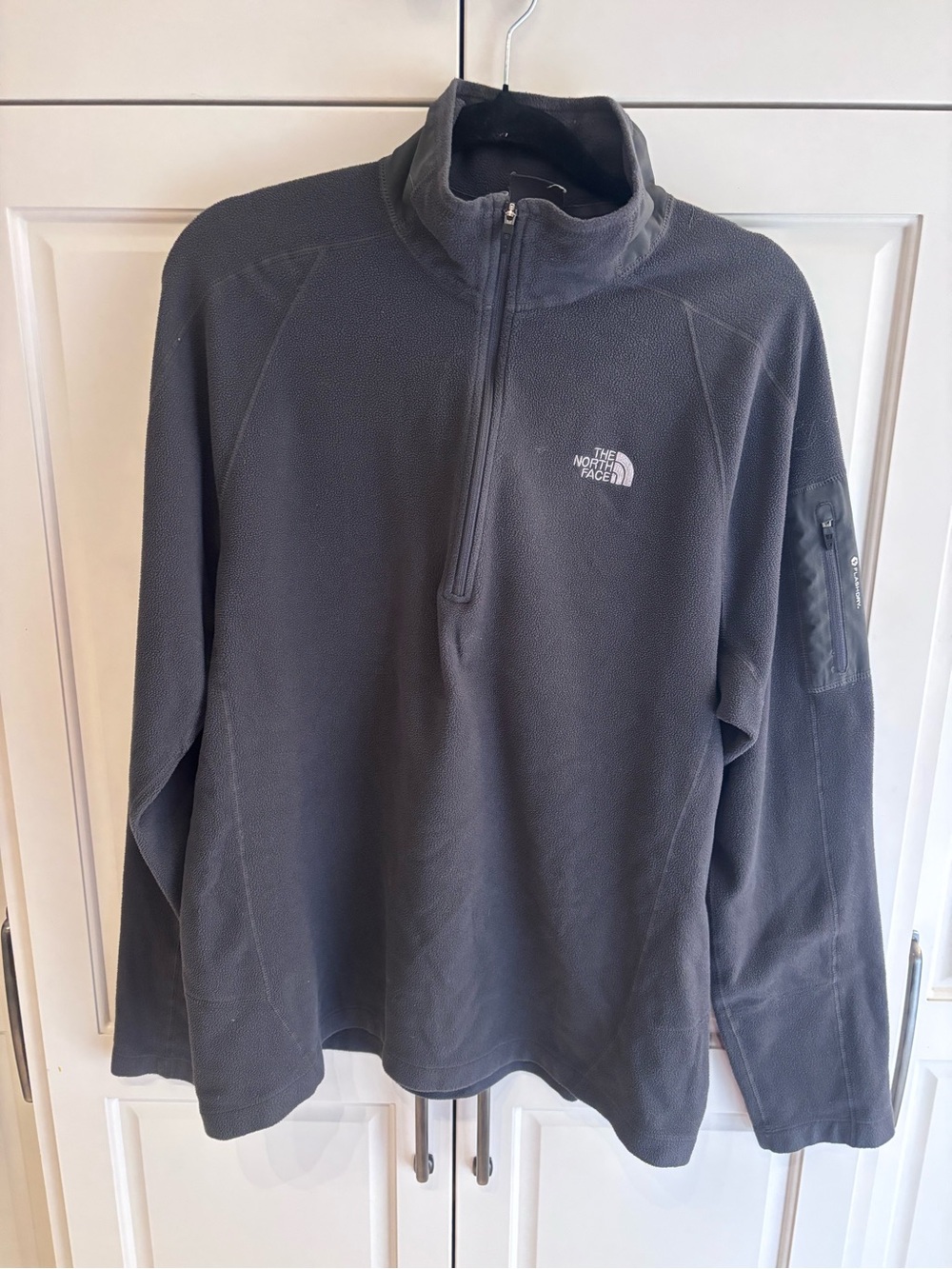 The North Face TKA 100 glacier flashdry 1/4 zip fleece pullover black mens LRG